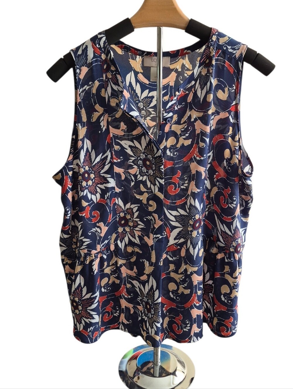 LOFT Sleeveless Peplum Top - Size LP